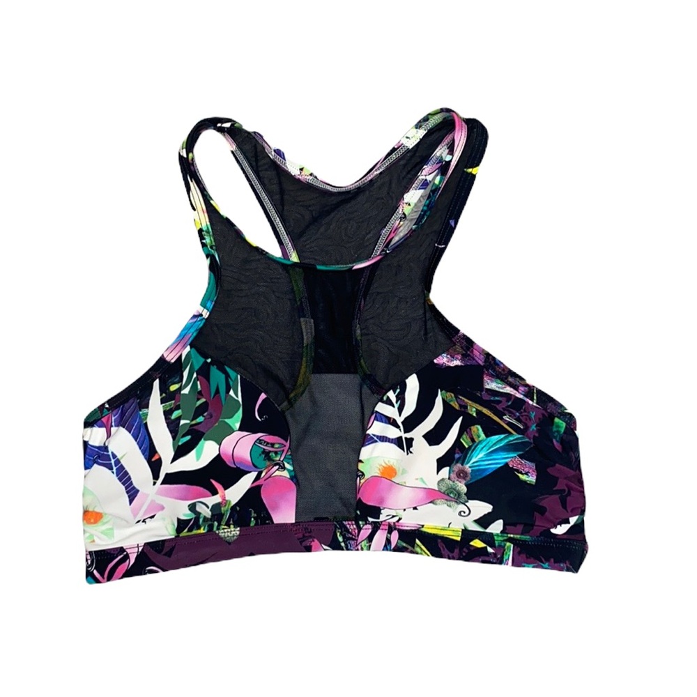 Express Bikini Top Tropical Mesh Swimsuit Swim High Neck S Small New